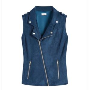 Pixley Bobet Faux Suede Vest Navy Size Small